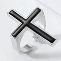 Black Gothic Cross Ring Christian Men