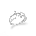Christian Cross Zircon Ring for Women Silver
