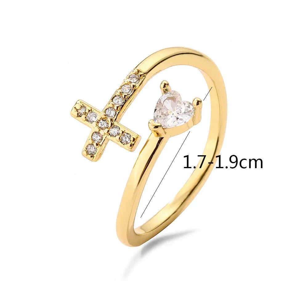 Women's Cross & Zircon Ring