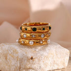 Stylish Ring with Pearls and Zircon 3