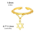 Designer ring with the Star of David, Jewish symbol, gold