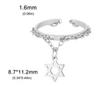 Designer ring with the Star of David, Jewish symbol, silver