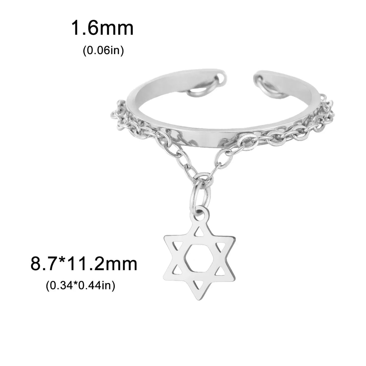 Designer ring with the Star of David, Jewish symbol, silver