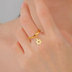 Designer ring with the Star of David, Jewish symbol, gold