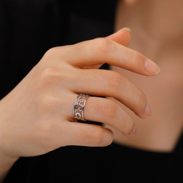 Egyptian Women's Ring Eye of Horus Silver Ring