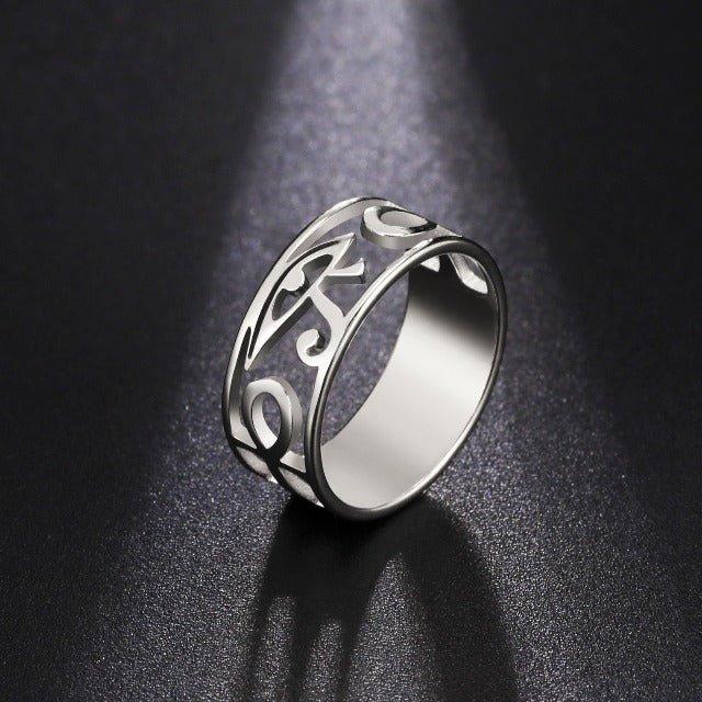 Egyptian Women's Ring Eye of Horus Silver Ring