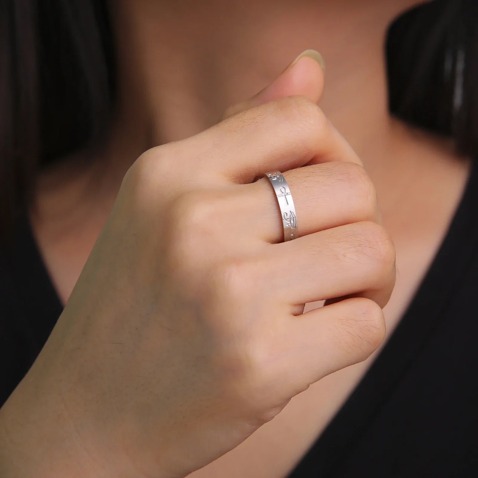 Egyptian Ring for Women Silver