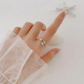 Ring Shells Starfish and Scallop Shell and Silver Zirconia