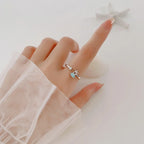 Ring Shells Starfish and Scallop Shell and Silver Zirconia
