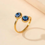 Elegant Turkish Ring Against the Evil Eye gold