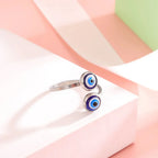 Elegant Turkish Ring Against the Evil Eye silver