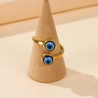 Elegant Turkish Ring Against the Evil Eye gold