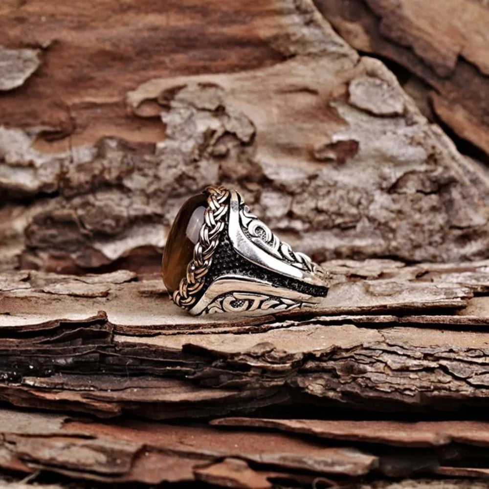 Tiger Eye Stone Ring for Men or Women