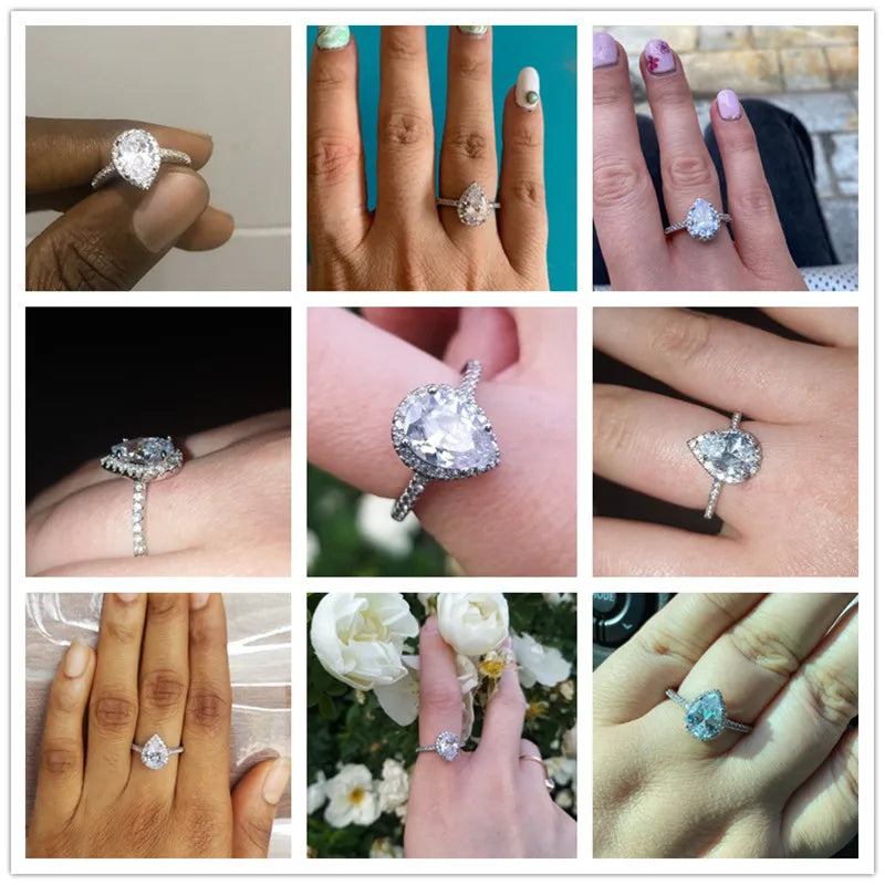 Water Drop Zircon Ring