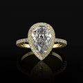 Gold Water Drop Zircon Ring