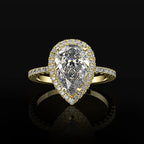 Gold Water Drop Zircon Ring