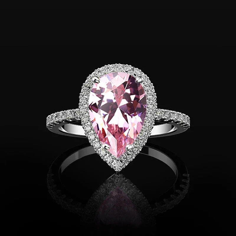 Rose Water Drop Zircon Ring