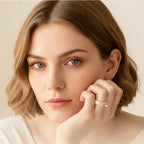 Full-circle shiny zircon ring