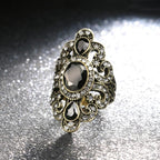 Ethnic Ring Black Stone