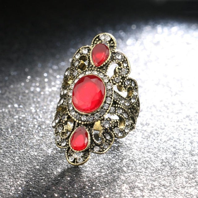 Ethnic Ring Red Stone