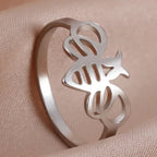 Women's bee ring in silver