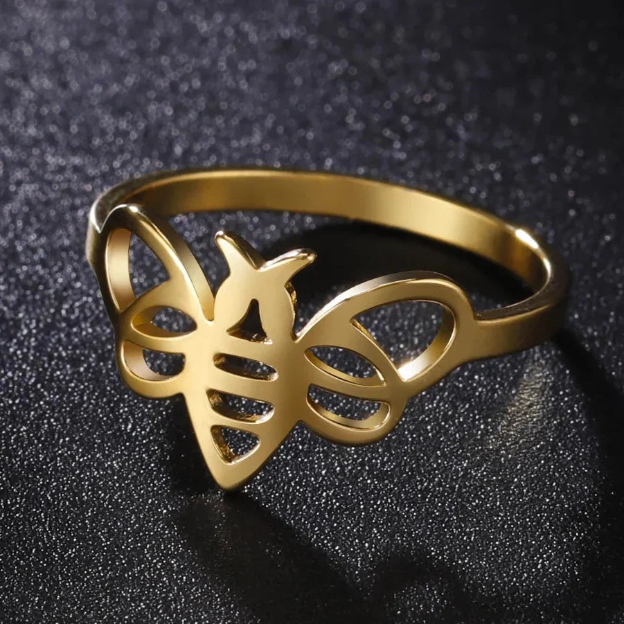 Women's bee ring in gold