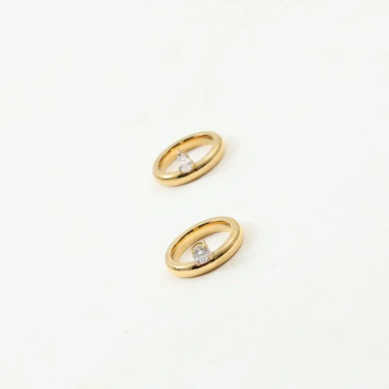 Fine Water Drop Ring with Zircon Pearl 2