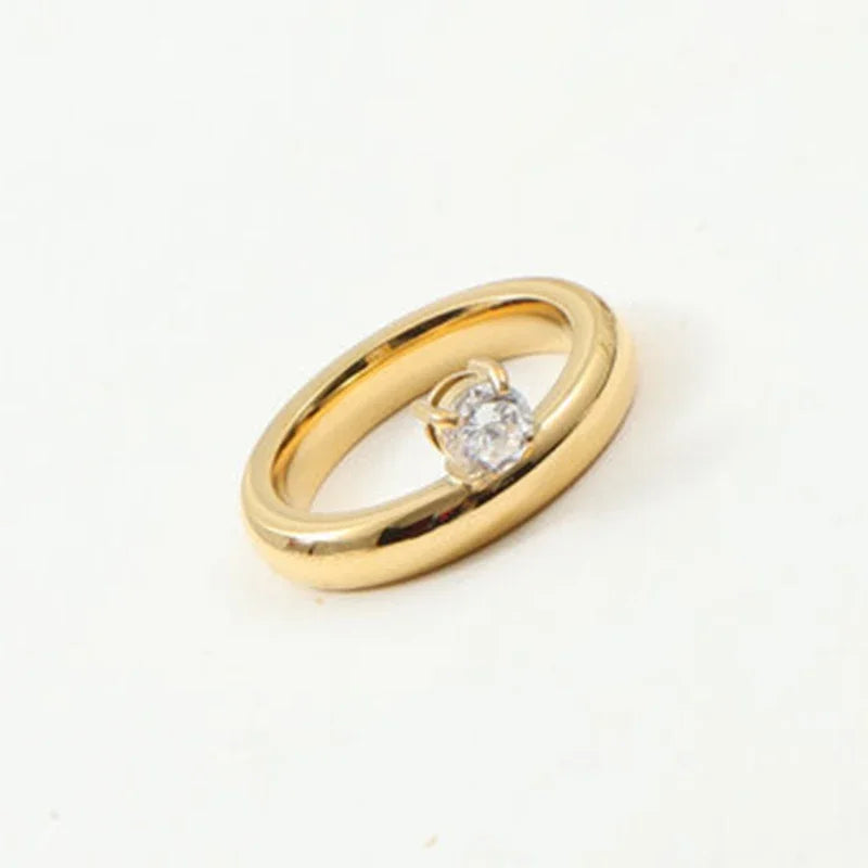 Fine Water Drop Ring with Zircon Pearl 2