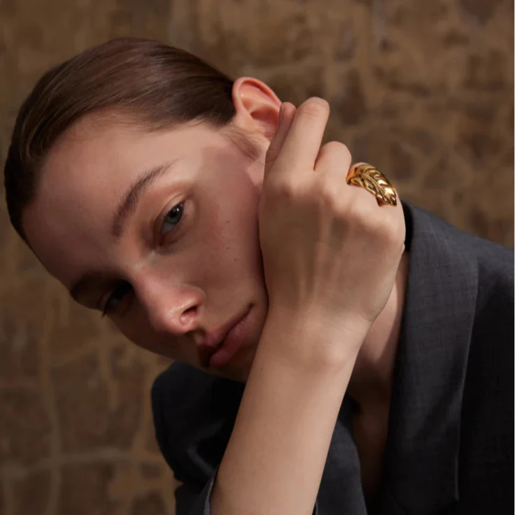 Gold Palm Leaf Ring