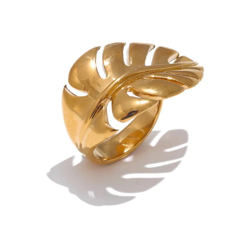 Gold Palm Leaf Ring