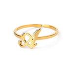 Fine personalized ring with initial a