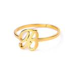 Fine personalized ring with initial b