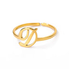 Fine personalized ring with initial d