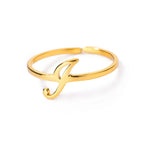 Fine personalized ring with initial i