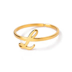 Fine personalized ring with initial l