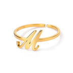 Fine personalized ring with initial m
