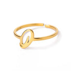 Fine personalized ring with initial o