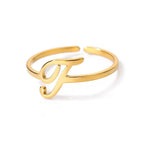 Fine personalized ring with initial j