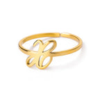 Fine personalized ring with initial x