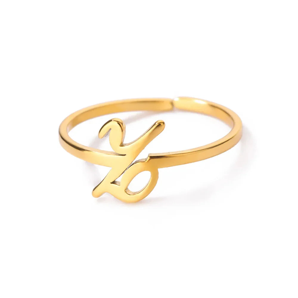 Fine personalized ring with initial z