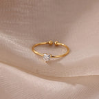 Delicate gold-plated ring with heart-shaped birthstone