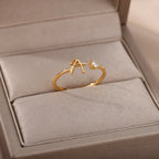 Thin women's ring personalized with initial a