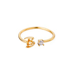 Thin women's ring personalized with initial b