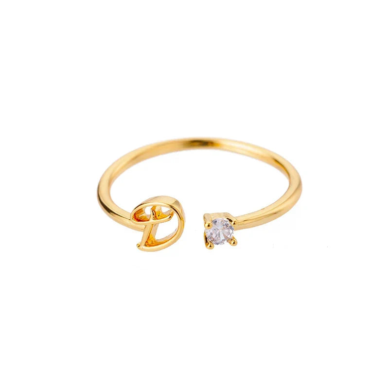 Thin women's ring personalized with initial d