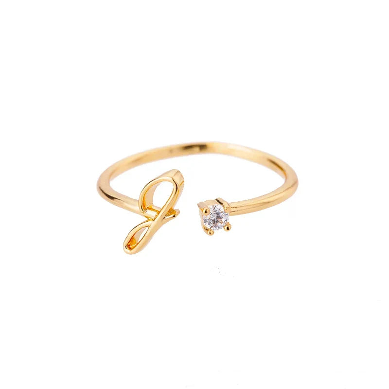 Thin women's ring personalized with initial j