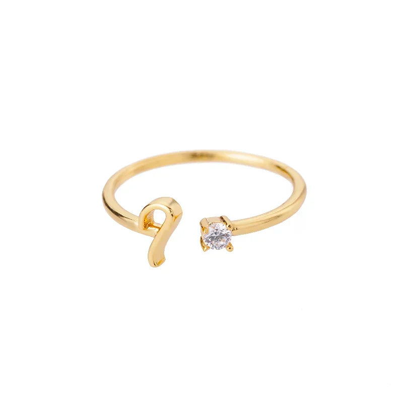 Thin women's ring personalized with initial i