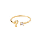 Thin women's ring personalized with initial i