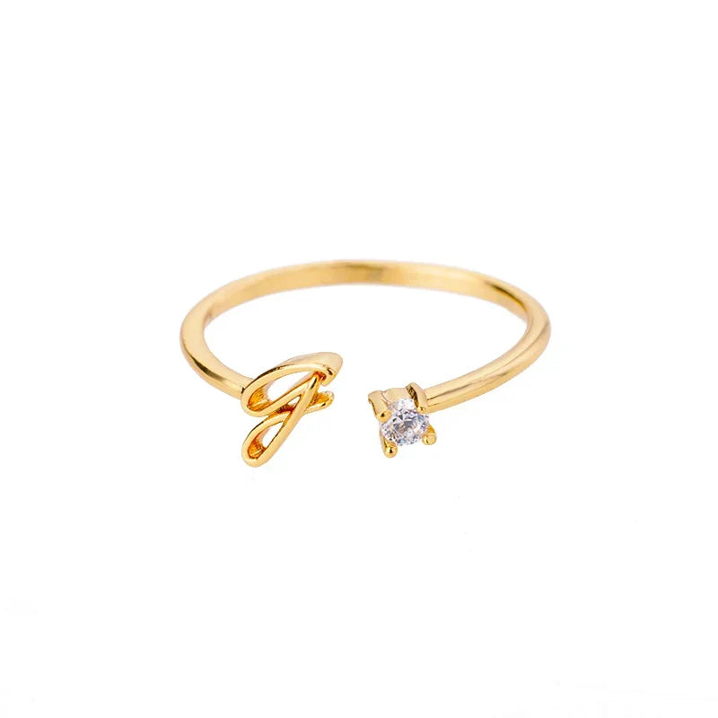 Thin women's ring personalized with initial g