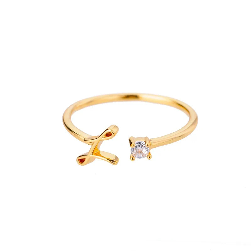 Thin women's ring personalized with initial l
