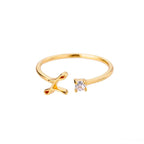 Thin women's ring personalized with initial l